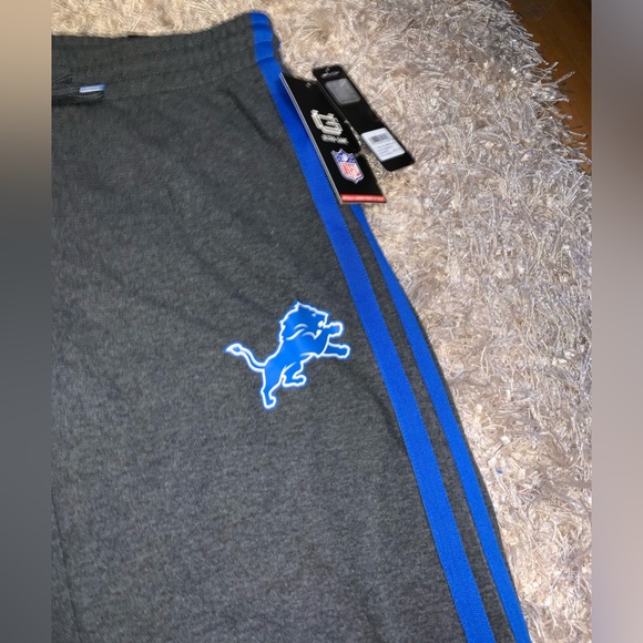 NFL Detroit Lions Gray Sweatpants with Blue Stripes size Large NWT - Picture 3 of 7